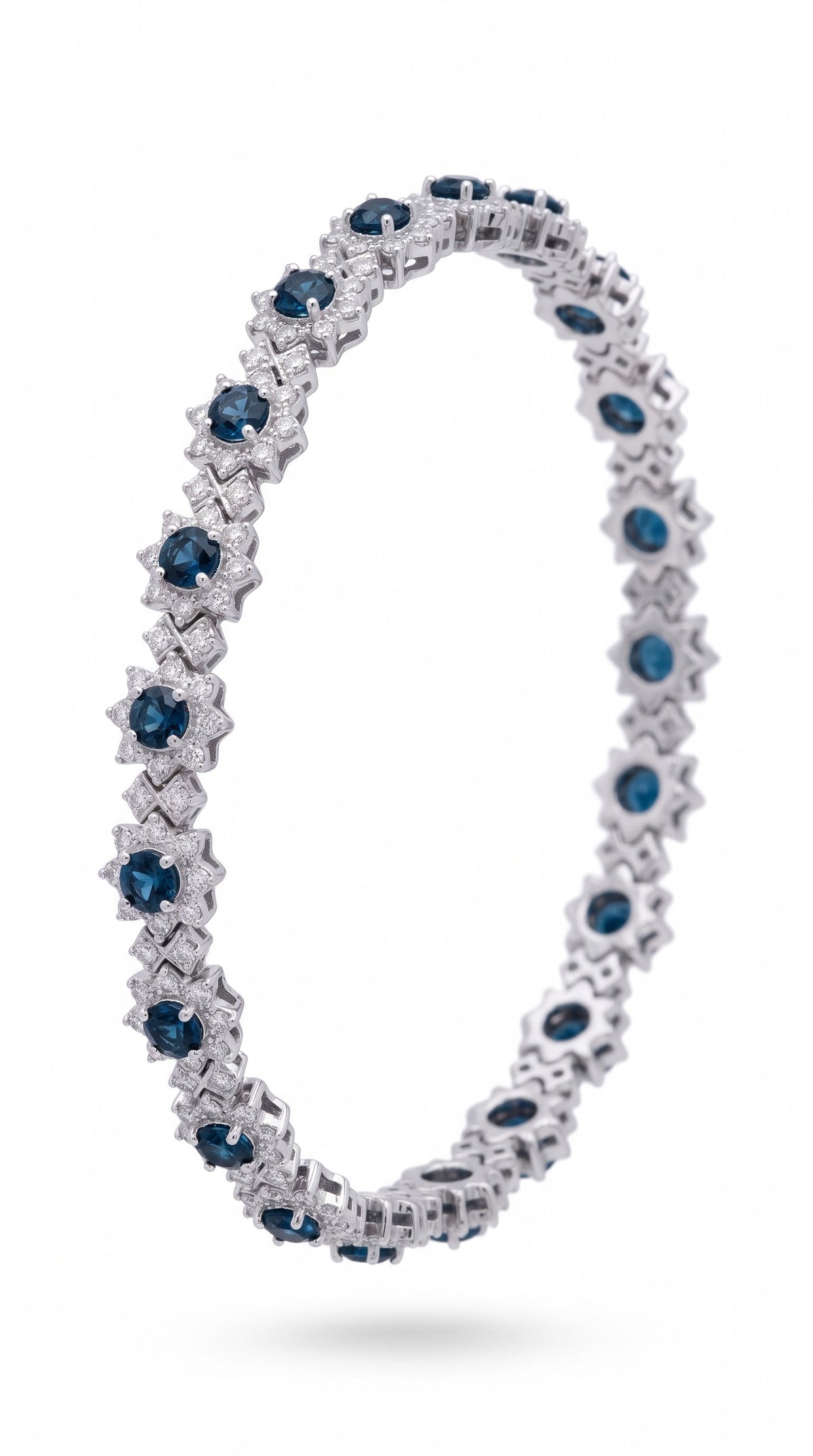 flower diamond sapphire bracelet