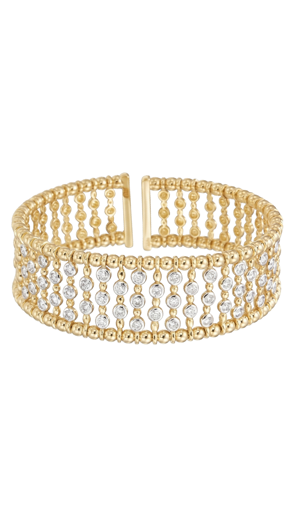 18k Gold Diamond Cuff Bracelet flexible