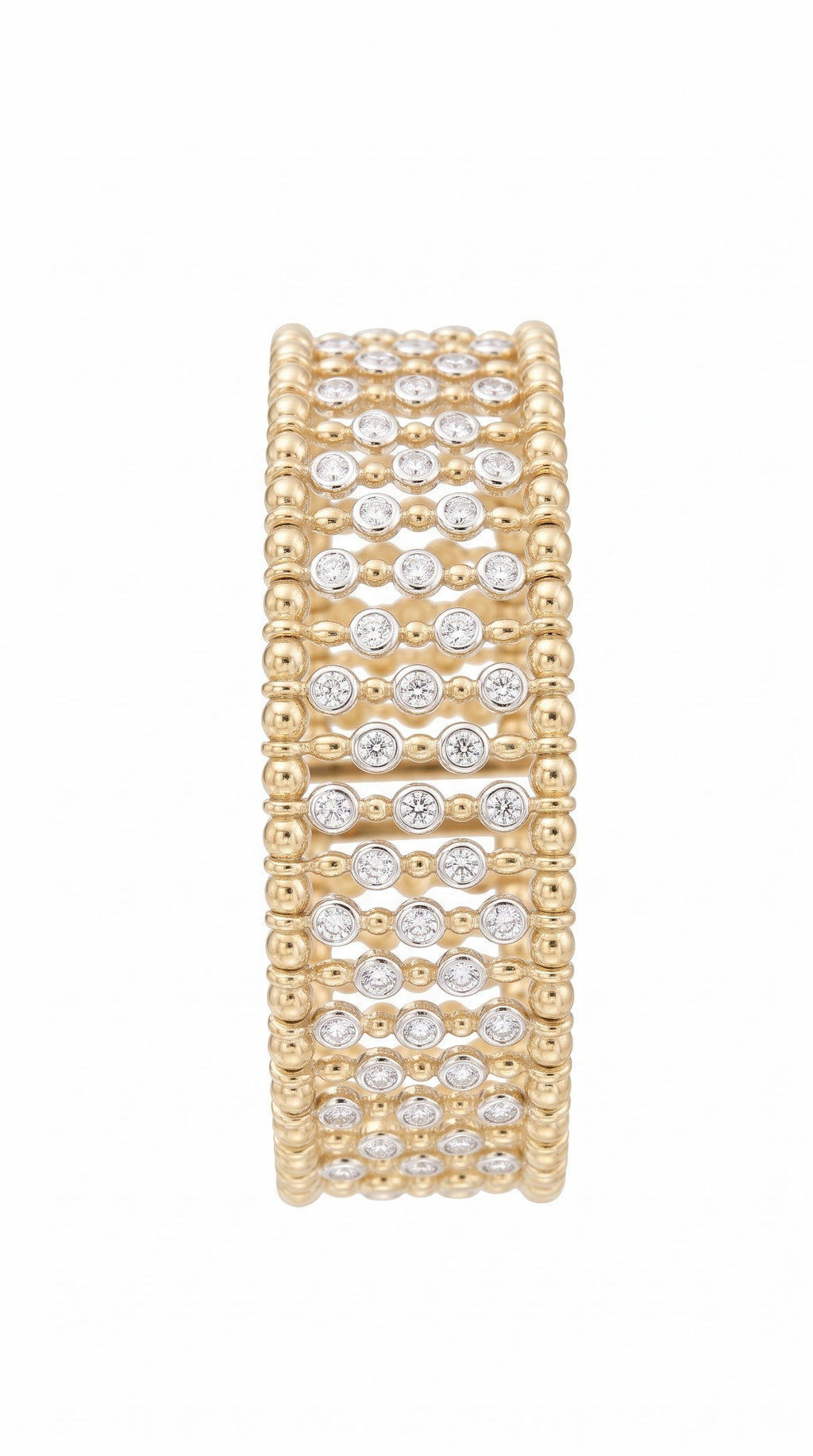 18k Gold Diamond Cuff Bracelet flexible