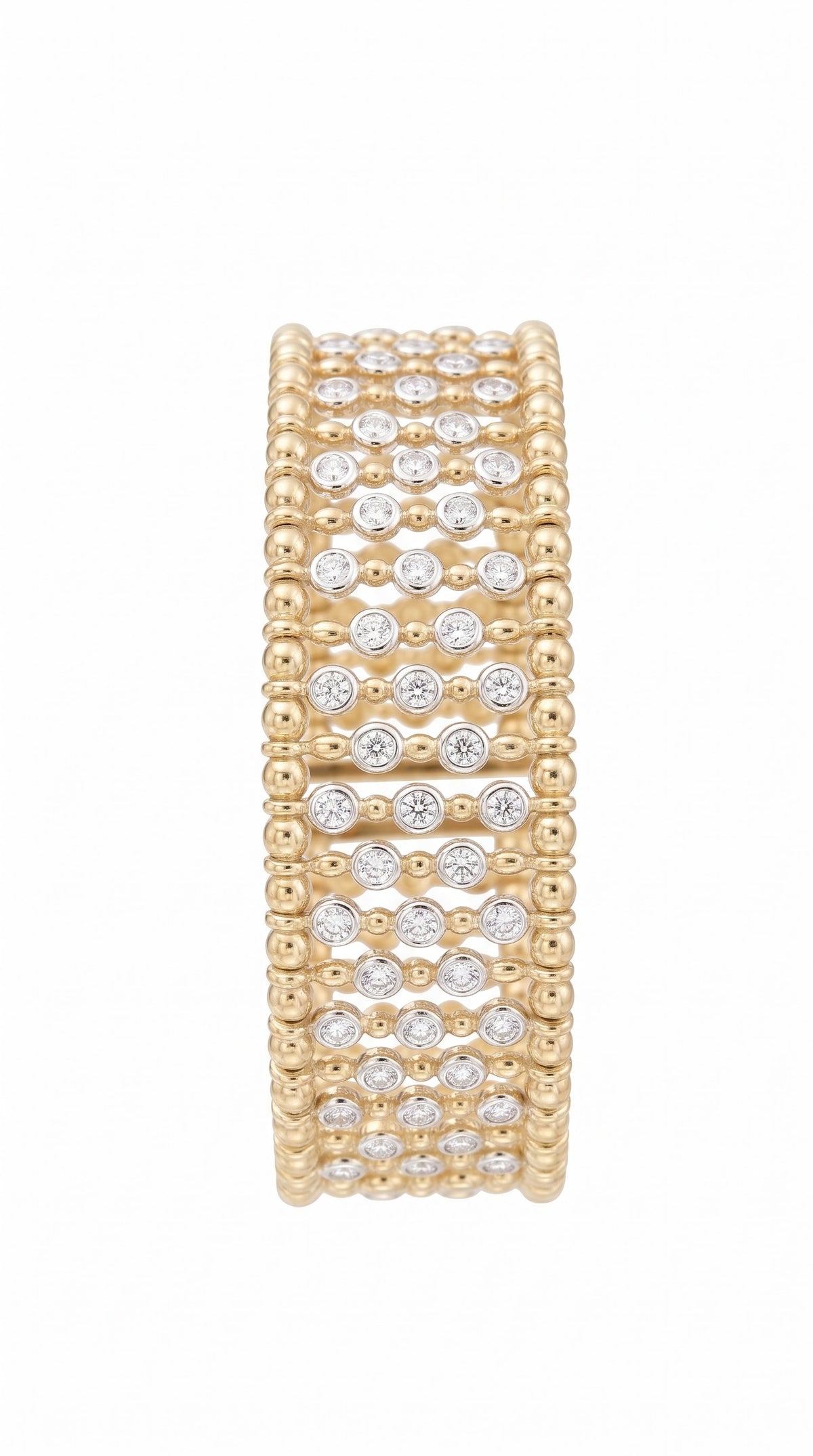 18k Gold Diamond Cuff Bracelet flexible