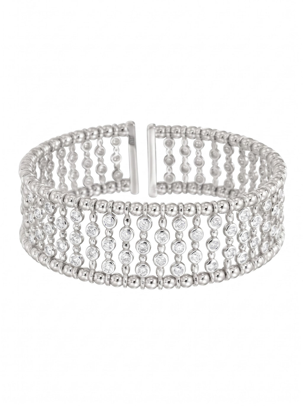 18k Gold Diamond Cuff Bracelet flexible
