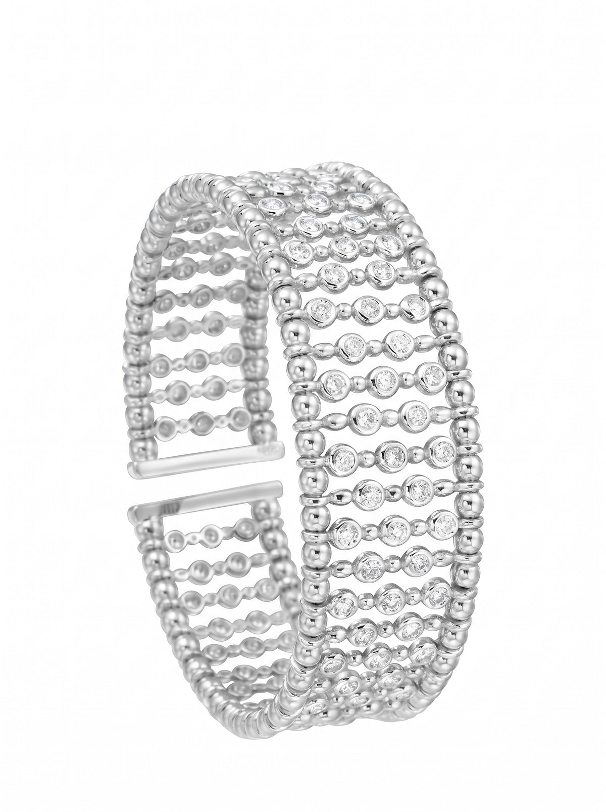 18k Gold Diamond Cuff Bracelet flexible